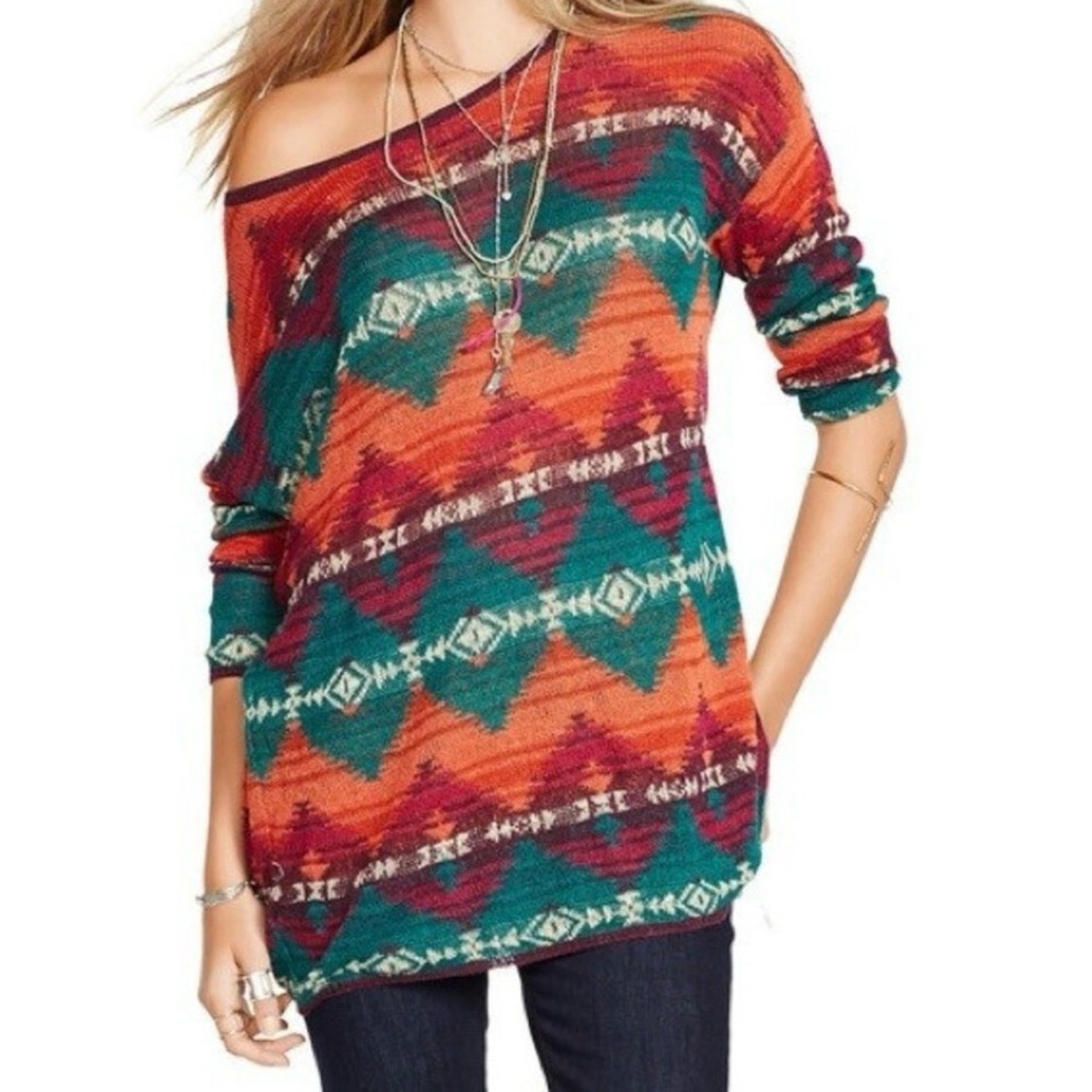 Denim & Supply Ralph Lauren - Multicolor Geometric Print Sweater XL
